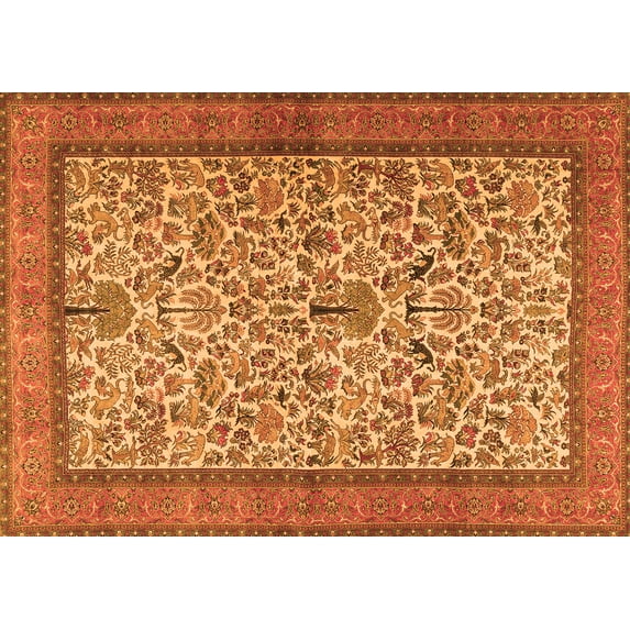 Ahgly Company Indoor Rectangle Persian Orange Traditional Area Rugs, 2' x 5'