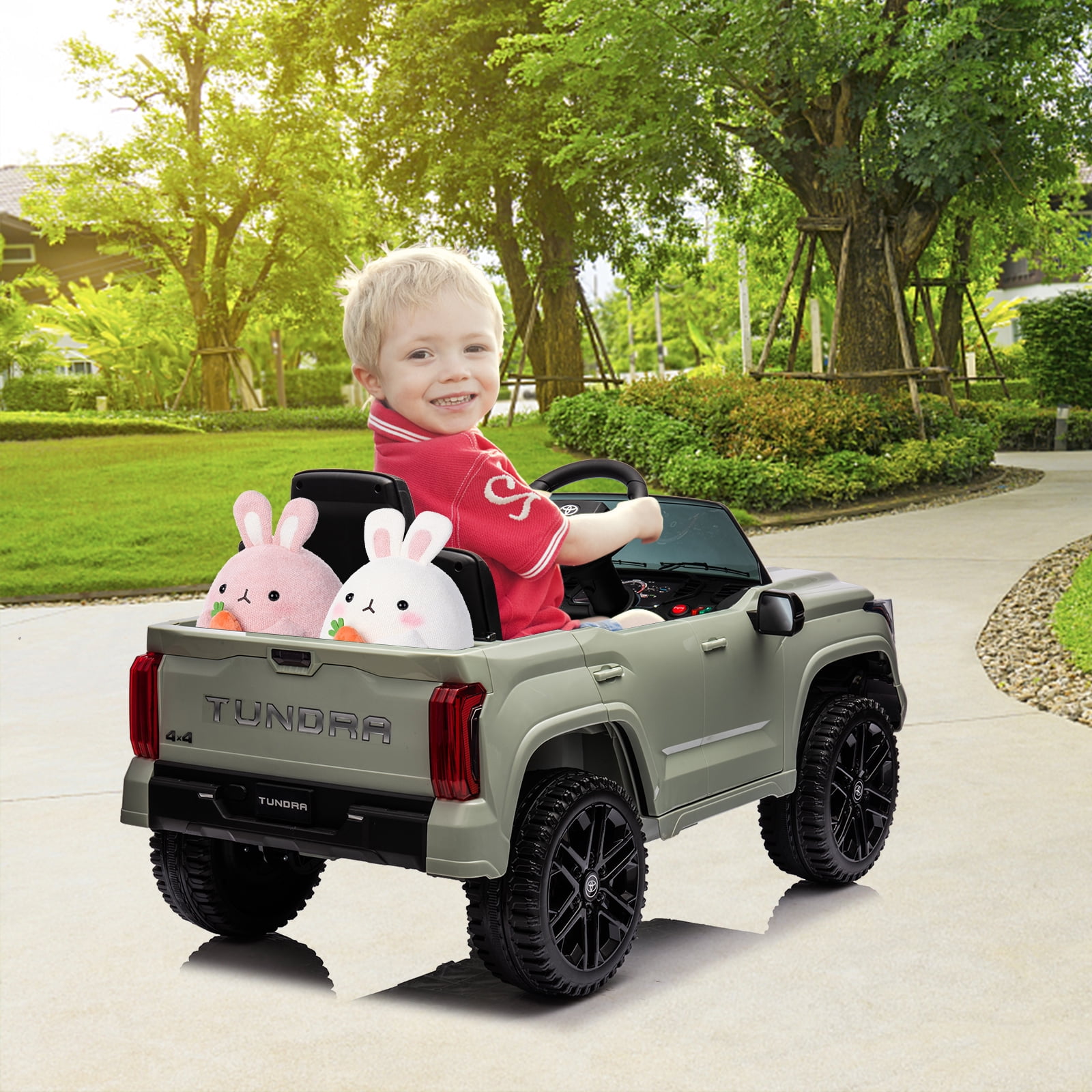 EastVita 12V Ride on Car [Toyota Licensed] Ride on Toys, Battery Powered Electric Car with Remote Control, MP3, LED Lights, Safety Belt etc. for Age 3+Boys Girls