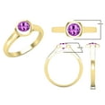 thumbnail image 3 of Dazzlingrock Collection 5mm Round Amethyst Solitaire Engagement Ring for Women (Color Purple, Clarity Moderately Included) in 14K Yellow Gold, Size 7, 3 of 5
