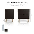 thumbnail image 3 of Furniture of America Enora Adult Modern 2-Drawer Nightstand, Cappuccino, 3 of 9