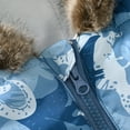 thumbnail image 6 of DHFJKG Baby Infant Snowsuit Winter Padded Clothes Fuzzy Trim Hooded Butterfly Print Zipper Romper Jumpsuit Warm Outwear Outfits Lovely Onesies, 6 of 6