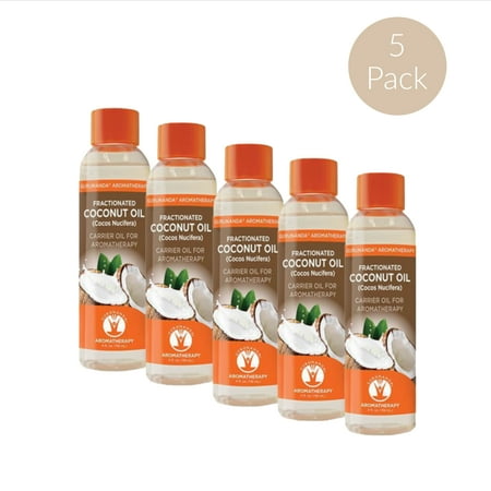 GuruNanda Aromatherapy 100% Pure Fractionated Coconut Oil, 5 Pack