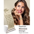 thumbnail image 3 of Wearlizer Metal Band Compatible with Samsung Galaxy Watch 9/8 40mm 44mm & Watch 8 Classic 46mm, Stainless Steel Chain Bracelet Band for Women, Dressy No Gap Adjustable Link Strap, 3 of 7