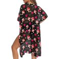 thumbnail image 5 of HELLHERO Polyester Long Kimono Swimsuit Cover Up for Beach Breathable Swimsuit Coverup Love and Mushrooms, 5 of 6