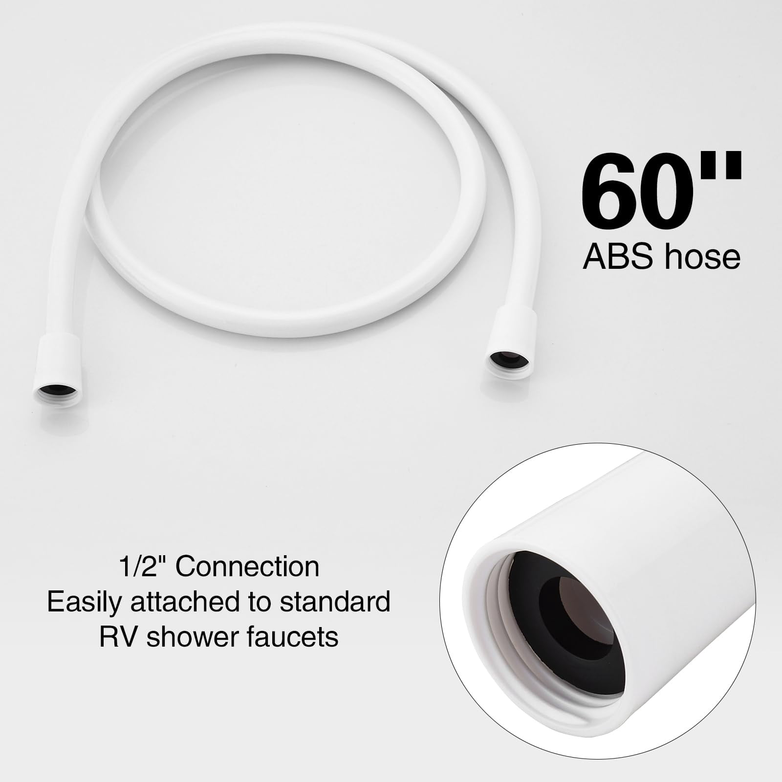 RV Shower Head with Hose, High Flow Shower Head, for RV/Campers, Travel Trailer, Motorhome for Water Saving, with Pause Function and Handheld Shower Head Holder and Hose (White) RV Accessories