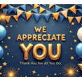 thumbnail image 4 of Decorative Design Appreciation Banner Colorful Balloons Thank You Bunting Flags Celebration Banner for Corporate Events Employee Recognition Parties, 4 of 7
