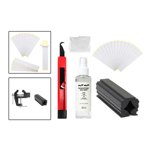Golf Club Grip Kit 15 Tape Strips Grip Solvent Club Cover Removal Tool