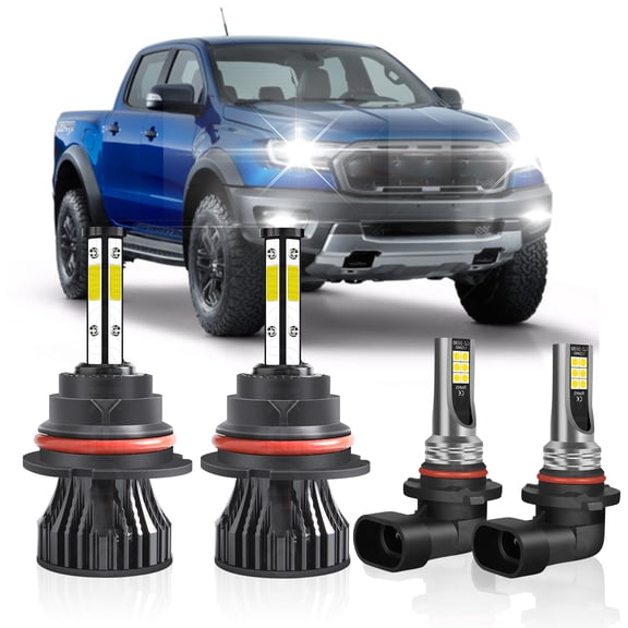 For Ford Ranger 1998-2011 6000K LED Headlight HighLow Beam  Fog lamp Bulbs Combo Kit