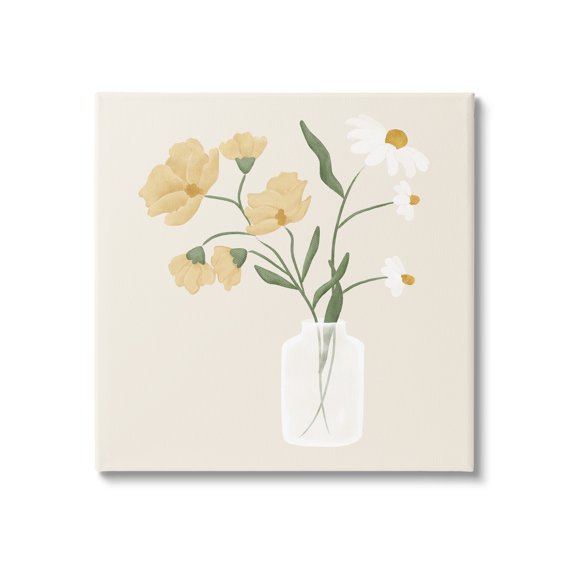 Stupell Casual Daisies Blossom Arrangement Botanical & Floral Painting Gallery Wrapped Canvas Print Wall Art