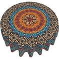 thumbnail image 2 of Bohemian Mandala Round Tablecloth 60 Inch Colorful Indian Boho Table Clothes Rustic Modern Art Waterproof Reusable Circle Table Cover for Picnic Party Dining Room Home Decor, 2 of 6