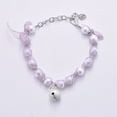 thumbnail image 2 of Dog Necklace Decorative Crisp Bell Stylish Pet Cat Dog Fake Pearl Ribbon Neck Circle, 2 of 5
