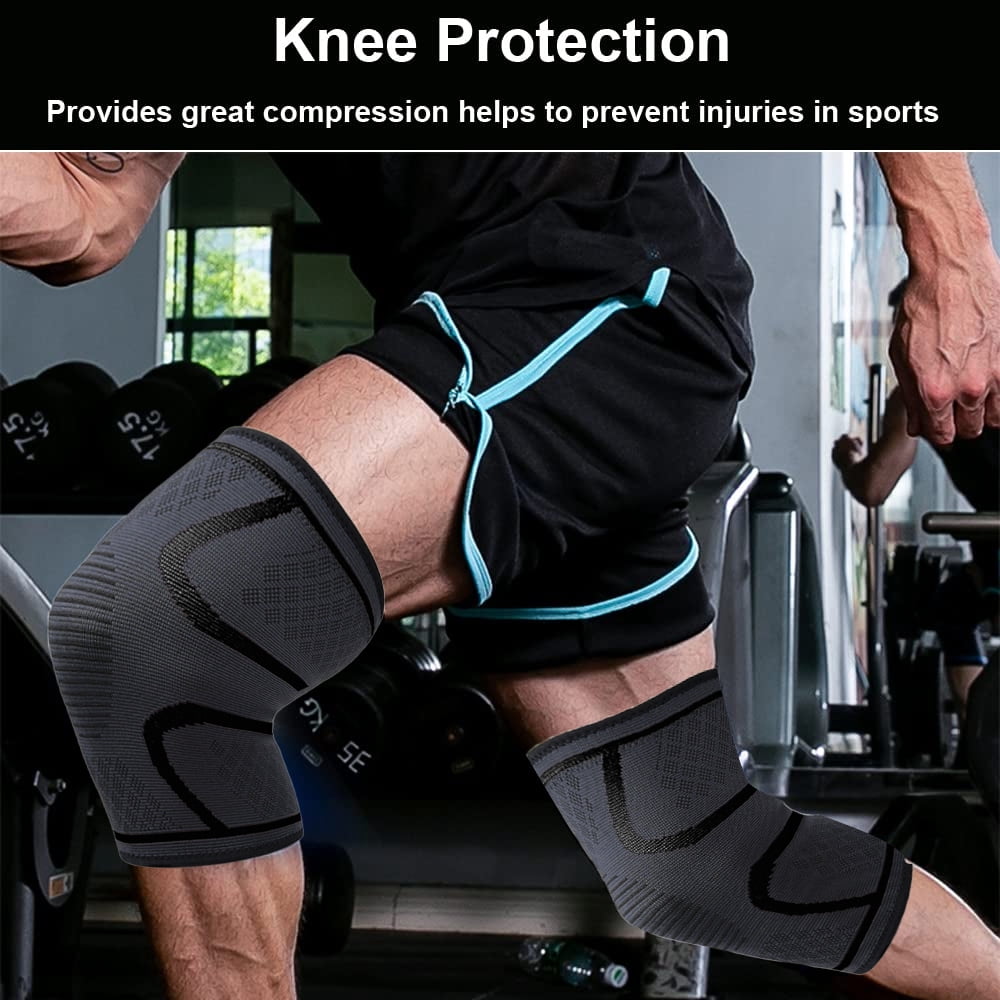 Knee Brace Compression Sleeve-black-L