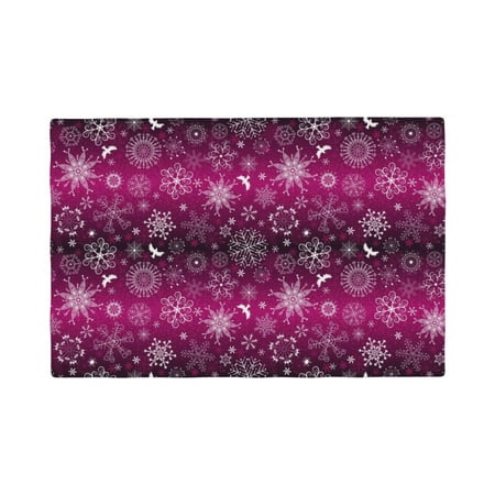 

Placemats Set of 4 Snowflakes And Christmas Heat Resistant Non - Slip Place mats Waterproof table mat for Kitchen Dining-6片装