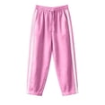 thumbnail image 7 of Hurxie Women Side Stripe Pants Y2k Elastic Waist Wide Leg Baggy Track Pant Lace Trim Parachute Pants with Pockets Pink,2XL, 7 of 7