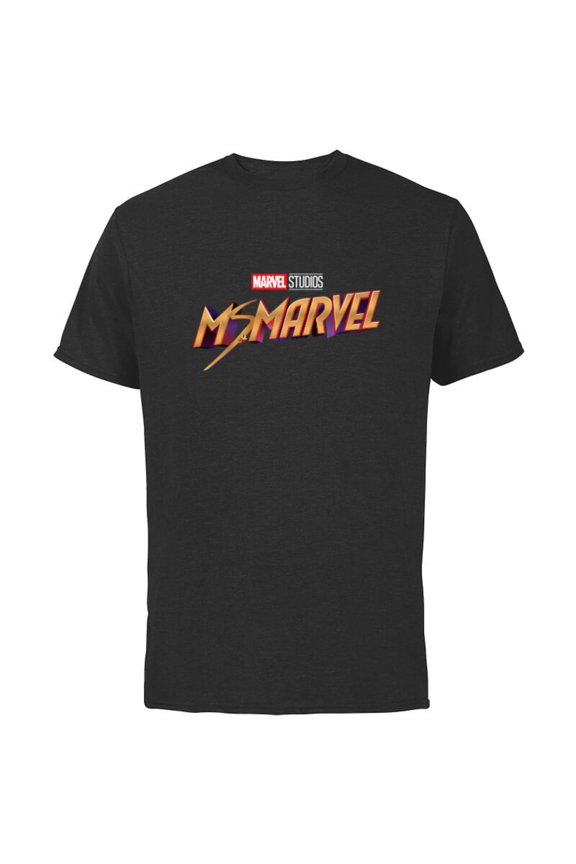Ms. Marvel Series Logo - Short Sleeve Cotton T-Shirt for Adults - Customized-Black
