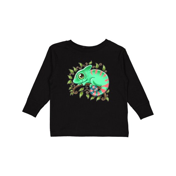Inktastic Tiny, Cute Chameleon Boys or Girls Long Sleeve Toddler T-Shirt