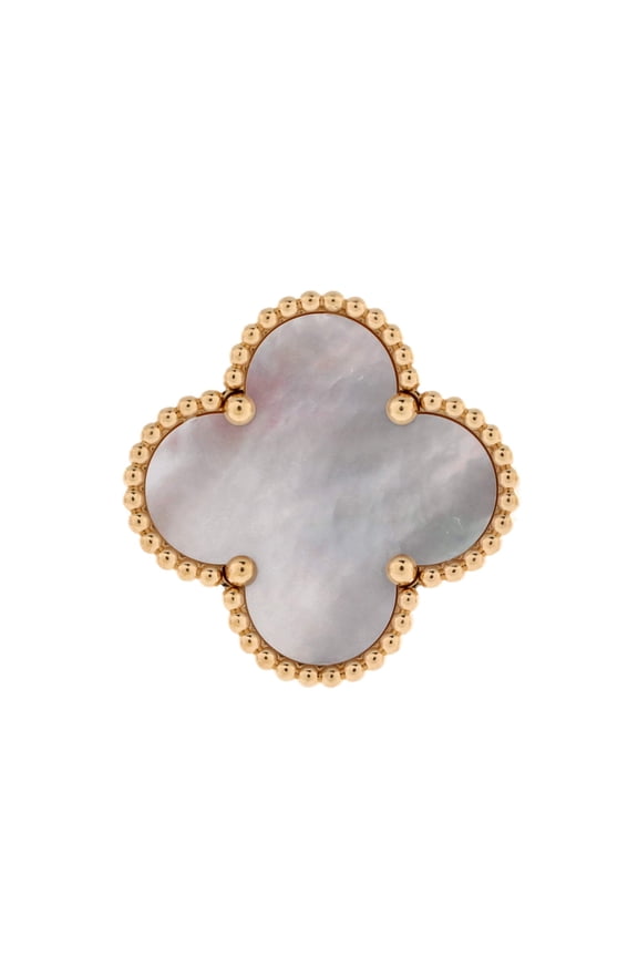 Pre-Owned Magic Alhambra Ring 18K Yellow Gold with Mother of Pearl By Rebag