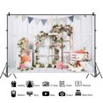 thumbnail image 1 of Butterflies Gold Pink First Birthday Photography Background Princess Theme Flowers Pink Carriage Girls 1st Birthday, 1 of 4