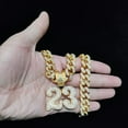 thumbnail image 5 of Men Women Hip Hop Number 23 Pendant Necklace Crystal Cuban Chain HipHop Iced Out Bling Necklaces Fashion Charm Jewelry, 5 of 9
