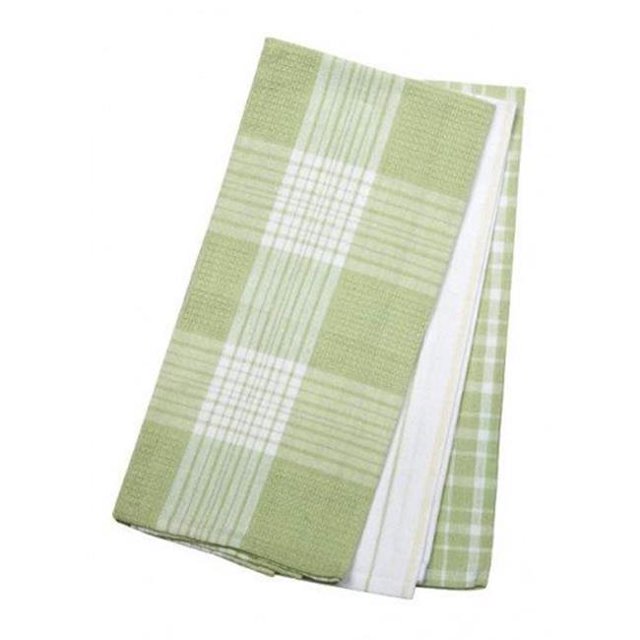 Mr. MJs Trading AG-34605 3 Piece Tea Towels Set, Green Plaid