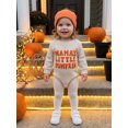 thumbnail image 3 of Cjfdfy Newborn Baby Boys Girls Halloween Romper Mama's Little Pumpkin Embroidery Long Sleeve Waffle Knit Bodysuit And Hat Infant Cute My First Halloween Fall Winter Outfit 0-18M, 3 of 9
