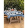 thumbnail image 2 of Outdoor Tablecloth with Umbrella Hole & Zipper, Blue Spring Floral Rectangle Tablecloth 60x102 Inch, Vintage Elegant Summer Botanical Patio Table Cover Waterproof Table Cloth for Picnic/Party, 2 of 7