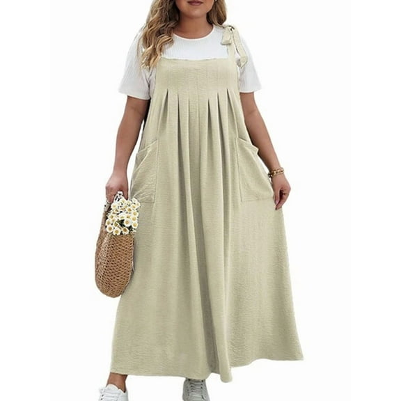 Women'S Plus Size Summer Maxi Dress Casual Sleeveless Spaghetti Strap Long Beach Sundresses  XL