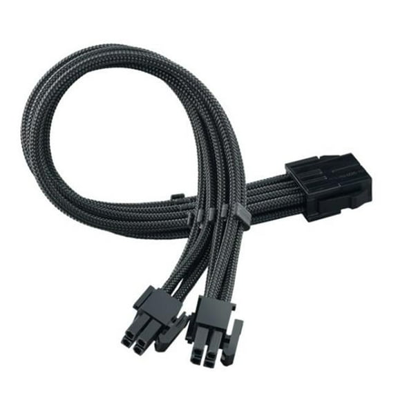 Silverstone Pp07E-Eps8B, 30Cm Eps 8Pin To Eps/Atx 4 4Pin Flexible Sleeved Extention Cable, Black, Sst-Pp07E-Eps8B