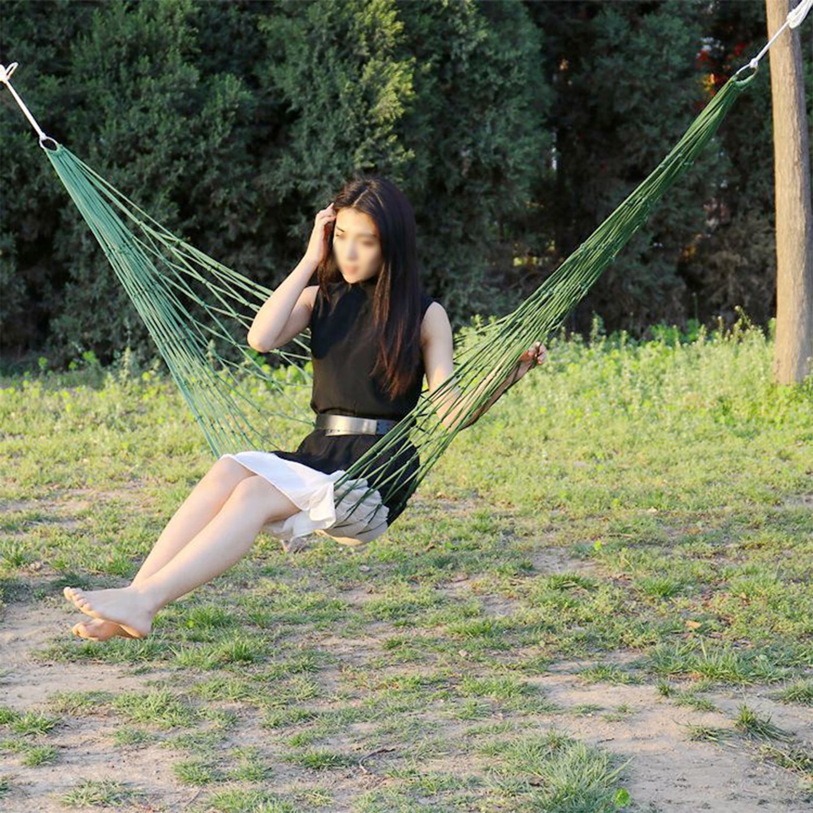 Camping Hammocks Hammock Outdoor Sports Blue Nylon 240x100cm 200kg Load Portable Mesh Sleeping Bed Garden Beach
