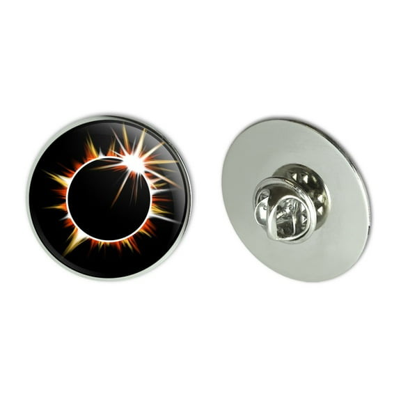 Total Solar Eclipse Painted Metal 1.1" Tie Tack Hat Lapel Pin Pinback