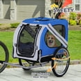 thumbnail image 6 of Aosom Dog Bike Trailer Pet Cart Bicycle Wagon Cargo Carrier Attachment for Travel with 3 Entrances Large Wheels & Mesh Screen - Light Blue / White, 6 of 9