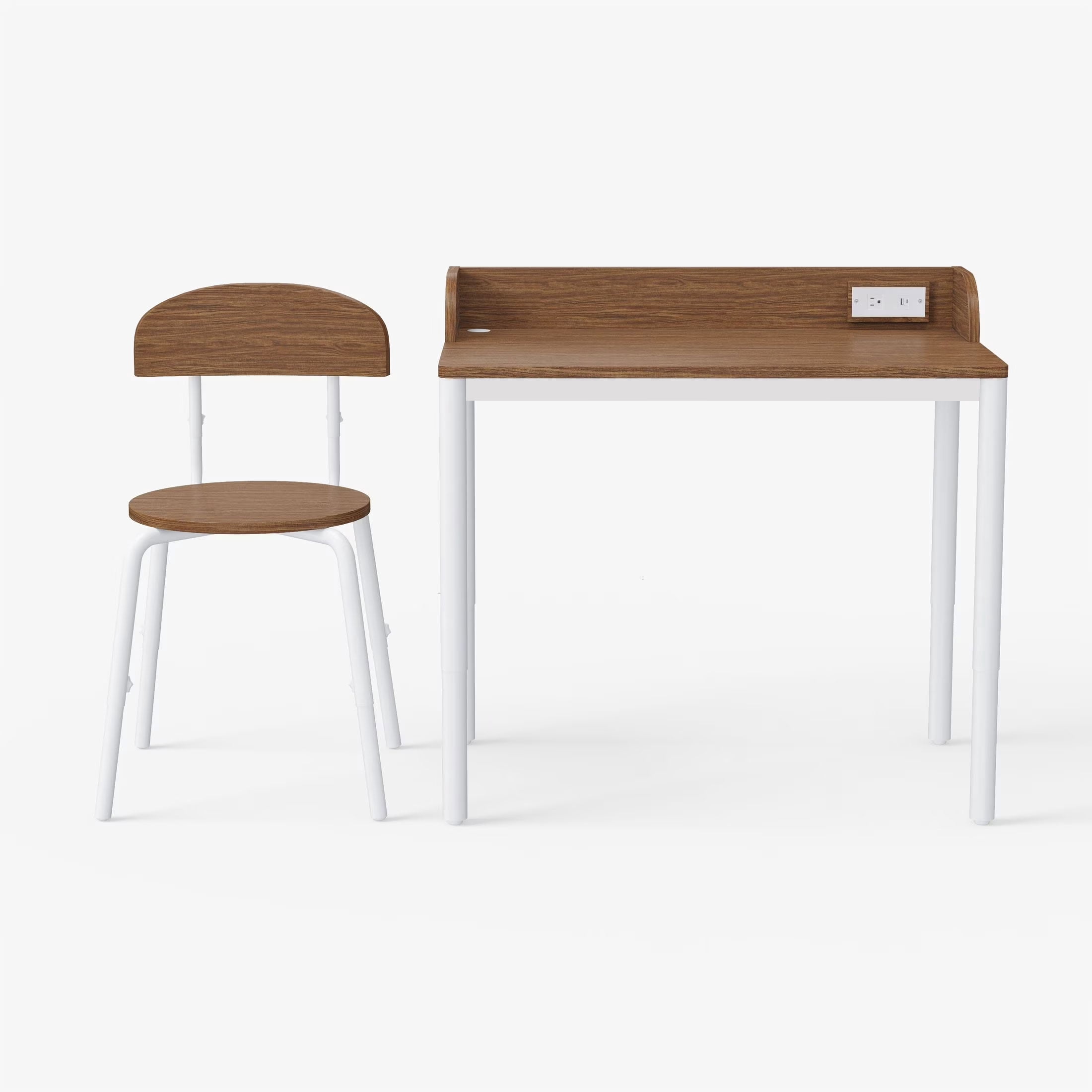 Mainstays Kids Grow With Me Adjustable Desk and Chair Set, Warm Walnut