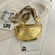 thumbnail image 3 of Bolso de pecho para mujer, elegante patrón de piedra, bandolera, cadenas, bolso de sillín (dorado), 3 of 6