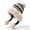 Black(Ladies Hats), variant on Women's Three Pom Pom Trapper Hat Fair Isle Faux Fur Earflap Cap Winter