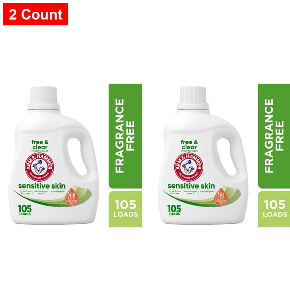 ARM & HAMMER Sensitive Skin Hypoallergenic Liquid Laundry Detergent 105 fl oz - 2 count
