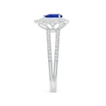 thumbnail image 3 of ANGARA Natural Split Shank Pear Tanzanite and Diamond Double Halo Ring in 14K White Gold for Women (Size-6x4mm) | December Birthstone, Anniversary, Jewelry Gift for Women | Natural Tanzanite Ring, 3 of 9