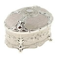 thumbnail image 4 of Freer Retro Enamel European Style Oval Trinket Chest Jewelry Box Organizer White, 4 of 9
