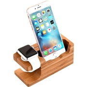 AICase Watch Stand, iWatch Bamboo Wood Charging Dock Charge Station Stock Cradle Holder for Apple Watch & iPhone X/ 8