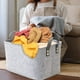 thumbnail image 5 of Cesta acenamiento de ropa sucia práctica portátil con asas, organizador de cesta acenamiento plegable gris para perfecl Cesta de almacenamiento, 5 of 7