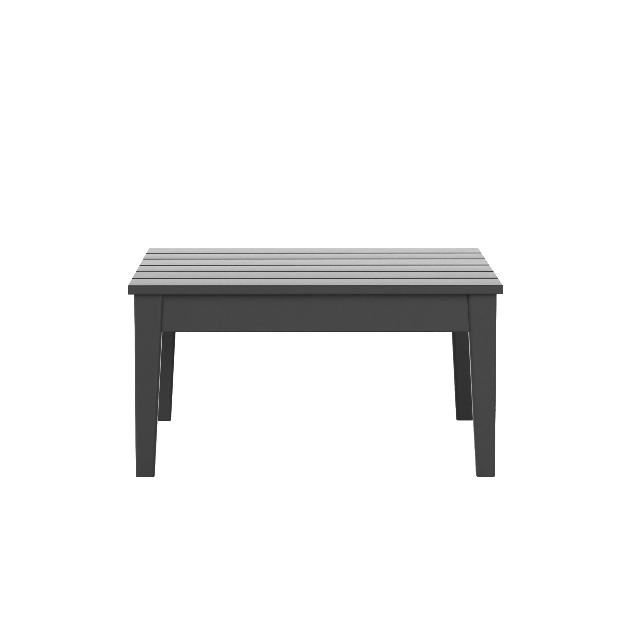 WestinTrends Ashore Outdoor Coffee Table, 32 Inch All Weather Poly Lumber Adirondack Patio Coffee Table Square Low Table, Gray