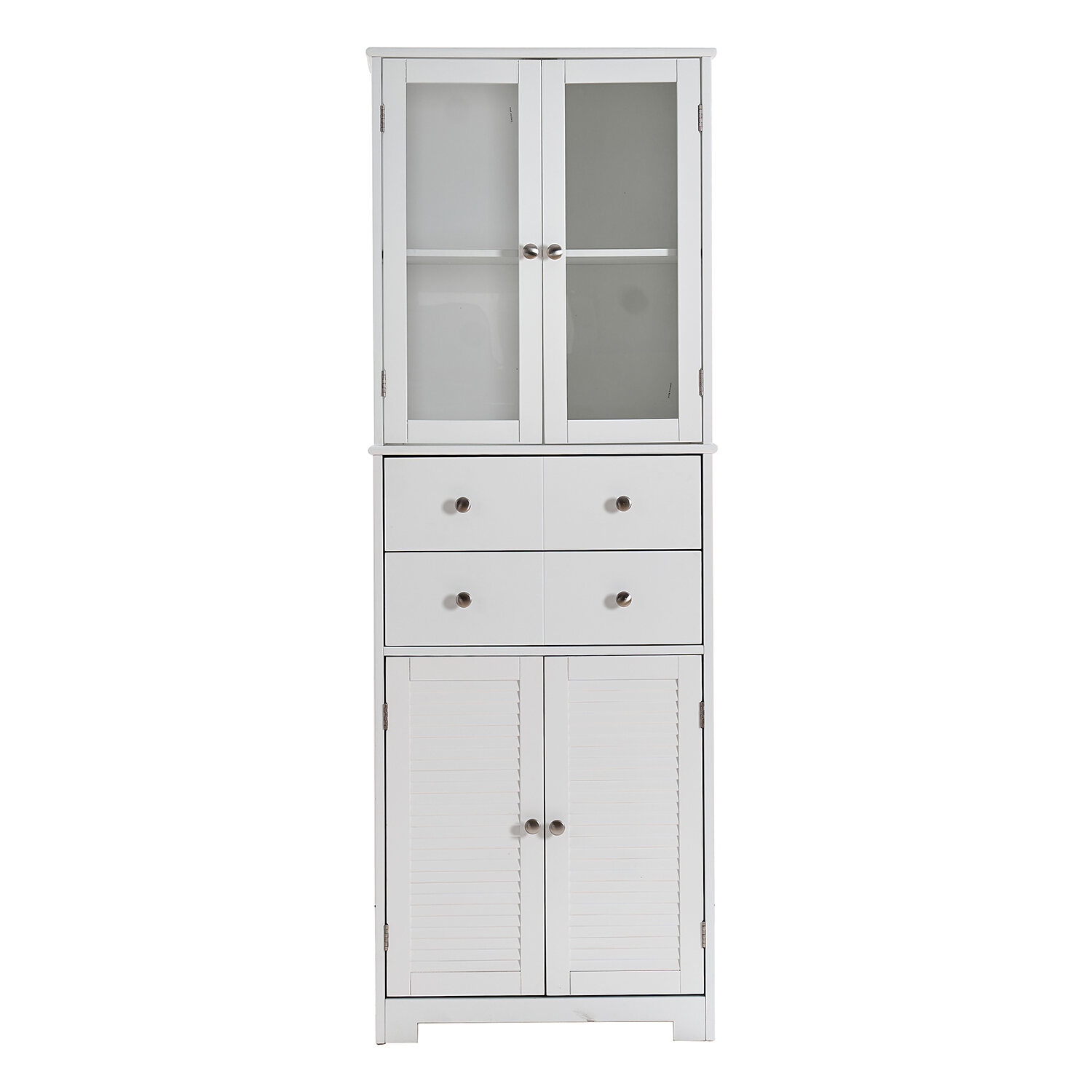 Wooden Sideboards 67" Tall Kitchen Pantry Cabinet with Doors and Shelves Large Stand Up Pantry Storage Cabinet with Drawer Large Food Cupboard Storage Cabinet for Kitchen Bathroom Craft Room, White,D