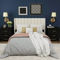 thumbnail image 2 of WJORATA Upholstered Platform Full Size Bed Frame with Headboard Wooden Slats Support,Beige, 2 of 6
