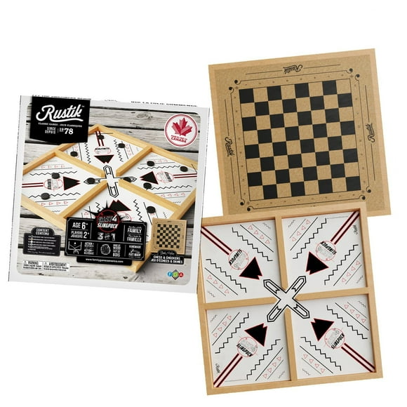 Rustik Sling Puck 4 Joueurs / Echecs / Dames 3-en-1