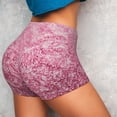 thumbnail image 4 of Rateoe Pink Glitter Printed Power Workout Shorts for Women Tummy Control Squat Proof Ribbed Thick Seamless Scrunch Active Short-Medium, 4 of 8