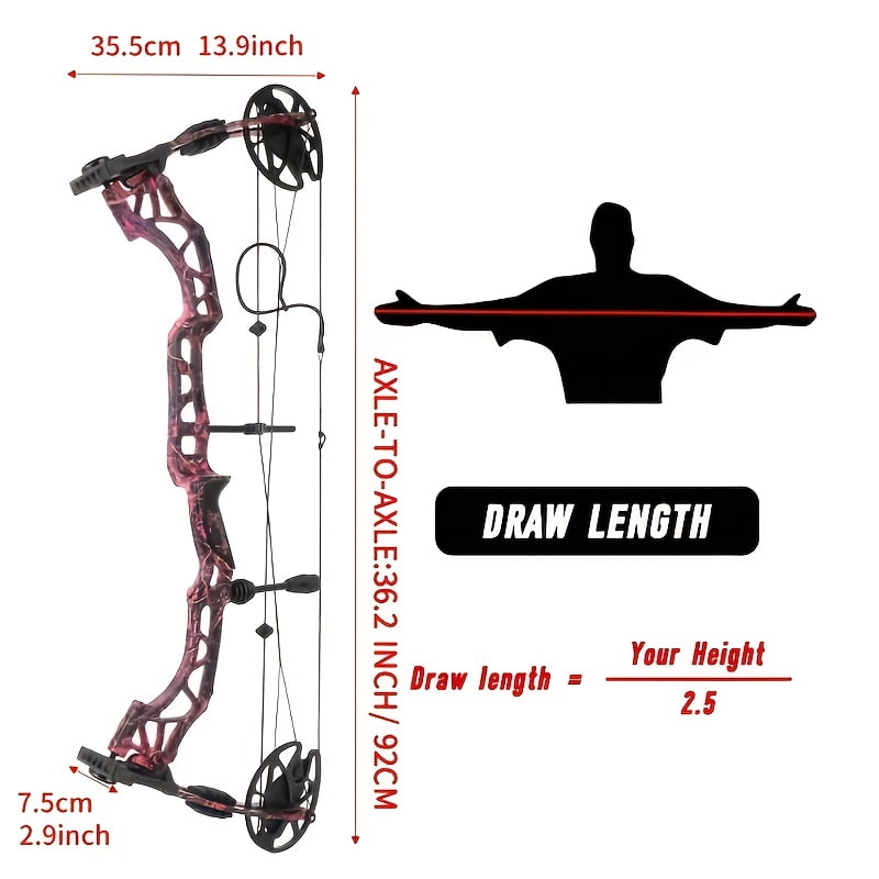 Kamei Qin 35-70 lbs Adjustable Compound Bow Set, Outdoor Archery Adult Compound Bow Right-Handed
