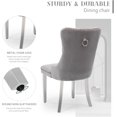 thumbnail image 6 of JESTOP Velvet Dining Chairs Set of 2, Tall Back Side Chair, Modern Upholstered High-end Tufted Side Chair with Button Back Ring, Silver Legs (Grey), 6 of 7