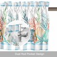 thumbnail image 6 of Summer Beach Valance Curtain Ocean Colorful Coral Shell Starfish Seaweed Blue Plaid Window Valances Rod Pocket Short Curtains Window Treatments for Kitchen Bedroom Bathroom Laundry 42" x 12", 6 of 9
