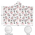thumbnail image 3 of Wearable Blanket,White Cow Heart Spot Pattern Hooded Wearable Sherpa Blanket for Adults & Teens,Winter Poncho Shawl Wrap Cape Thick Warm,60"x80", 3 of 5