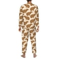 thumbnail image 5 of Mens Pajamas Set - Brown Capybara Comfy Long Sleeve Button Up Pajama Sets for Men 2 Piece, Soft Sleepwear Nightwear Pjs Lounge Sets for Men with Pockets, 5 of 5