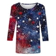 thumbnail image 5 of Odbmxy 3/4 Sleeve Womens Tee Shirts 4th of July Patriotic Womens Shirts Stars Casual Loose Summer Vacation Tops, 5 of 5